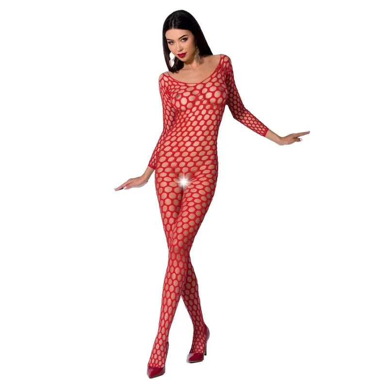 PASSION - FEMME BS077 BODYSTOCKING ROUGE