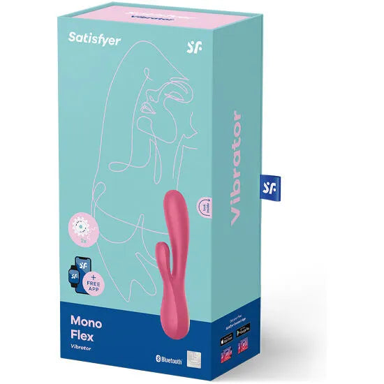 Stimulateur vibrant Satisfyer Mono Flex Rouge stimulation interne externe contrôle Bluetooth application personnalisable silicone médical femme couple sextoy