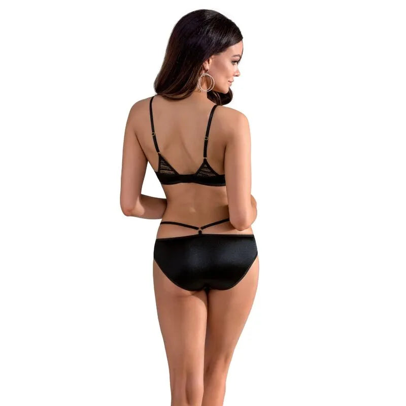 Ensemble bikini noir Casmir Lara, deux pièces, bretelles réglables, design élégant et confortable, vue de dos.