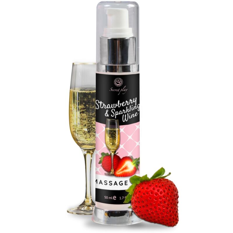 Huile De Massage Érotique Fraise Vin Pétillant