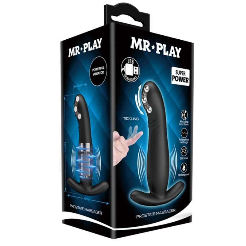 Masseur De Prostate Noir Silicone Vibrations