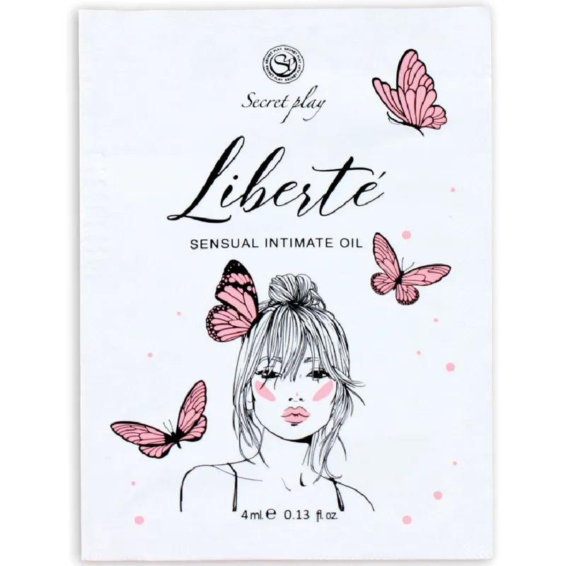 Huile intime sensuelle Secretplay Liberté - Échantillon 4ml - Design féminin - Crème hydratante aphrodisiaque - Usage quotidien