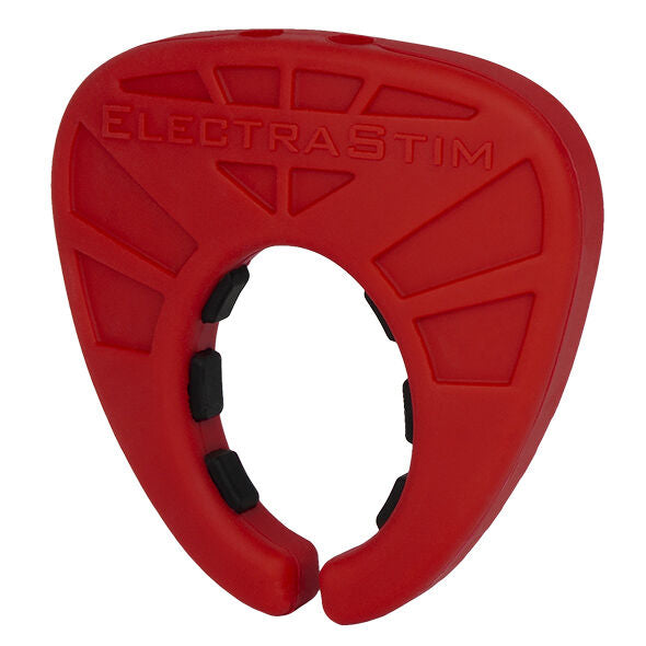 Cockring Silicone Électro-Stimulation Rouge Noir