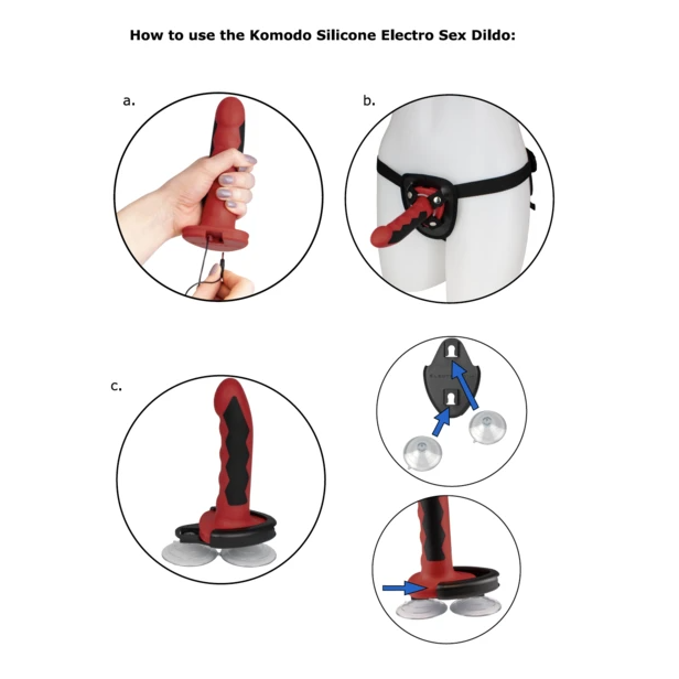 Gode-Ceinture Électro-Stimulation Silicone Rouge Épicé