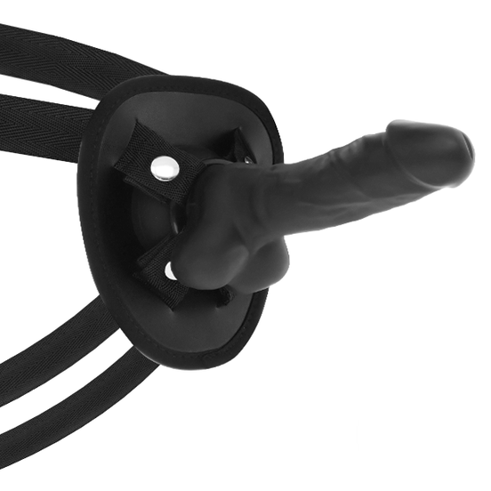 Gode En Silicone Double Densité Articulable Avec Harnais