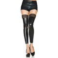 Jambières Wetlook Noires Avec Jarretière Dentelle