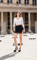 Jupe Courte Noire Résille Losanges Sexy