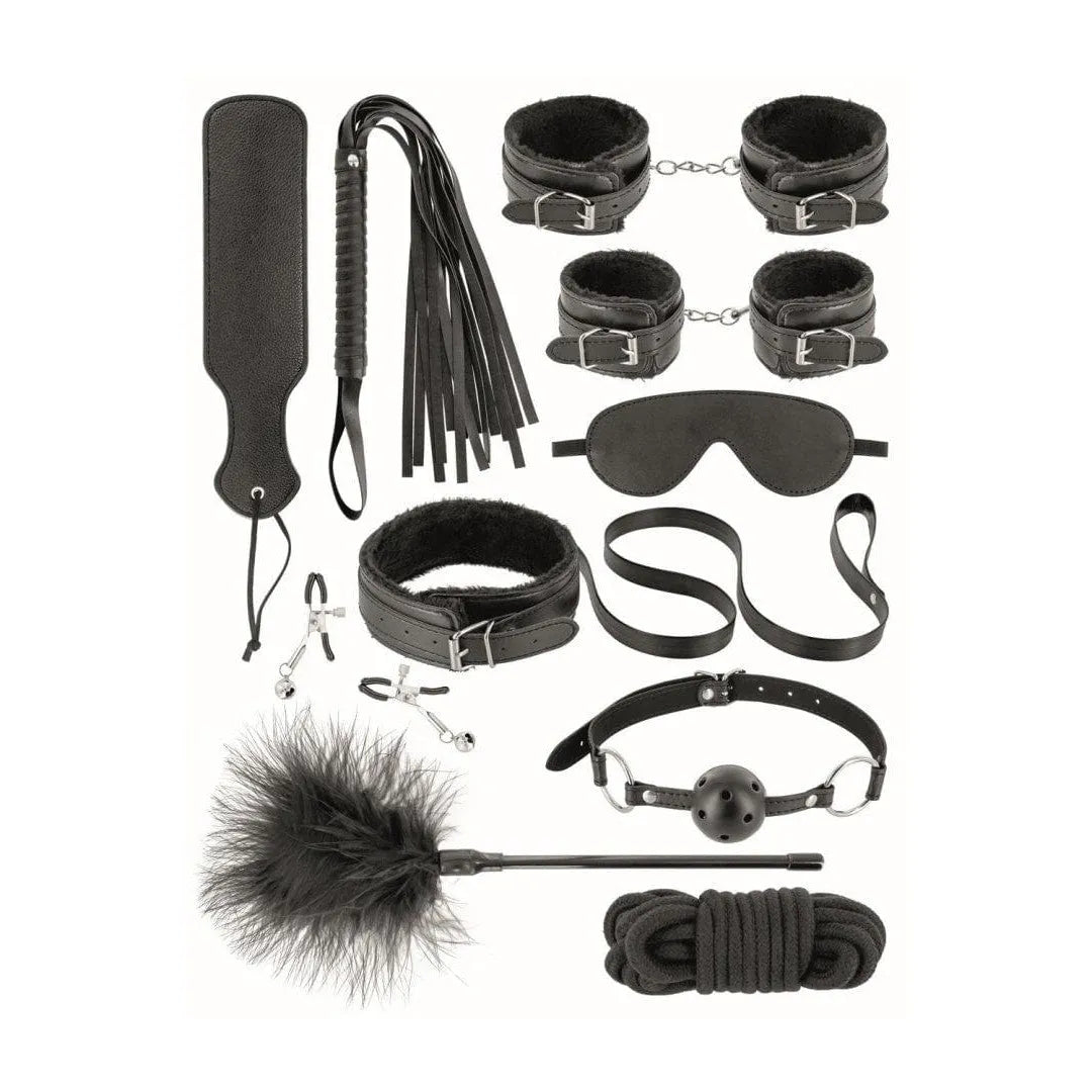 Kit Bdsm 10 Pièces Cuir Vegan Débutantsation Courantes