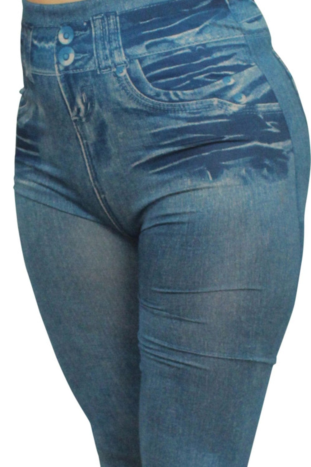 Legging bleu effet jean usé - FD1014