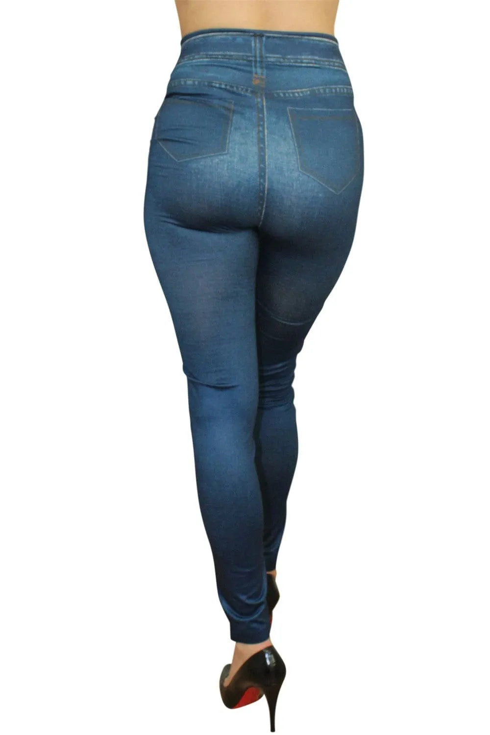 Legging Bleu Extensible Effet Jean Doux