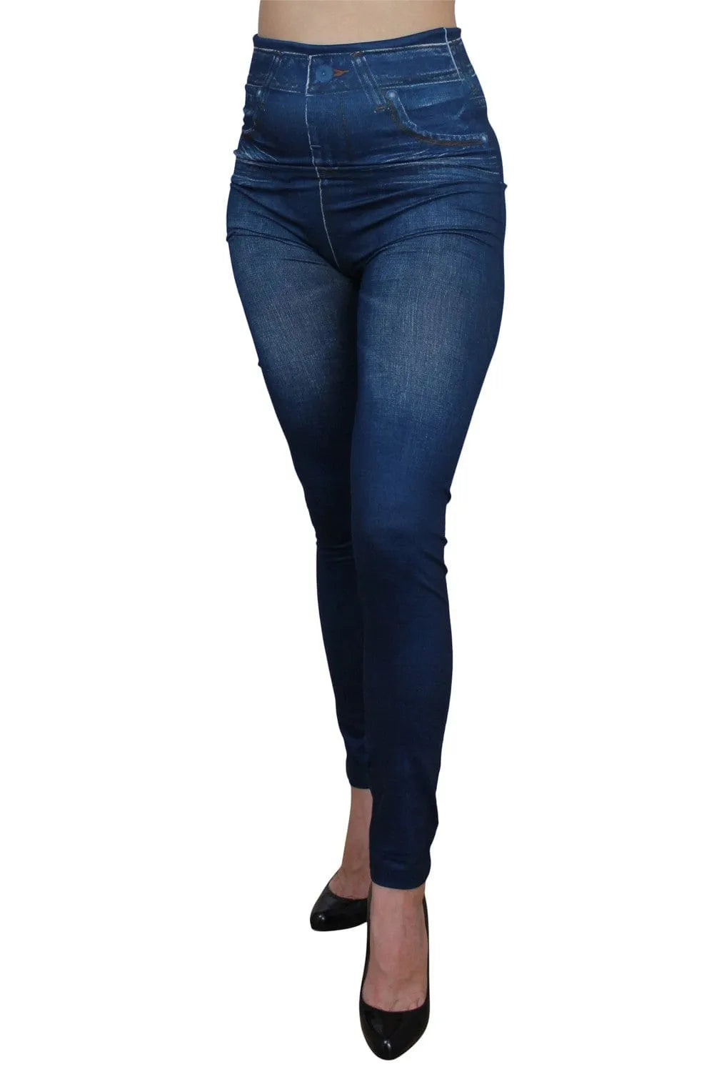 Legging Bleu Extensible Effet Jean Doux