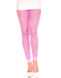 Leggings Dentelle Rose Flashy Pour Sorties