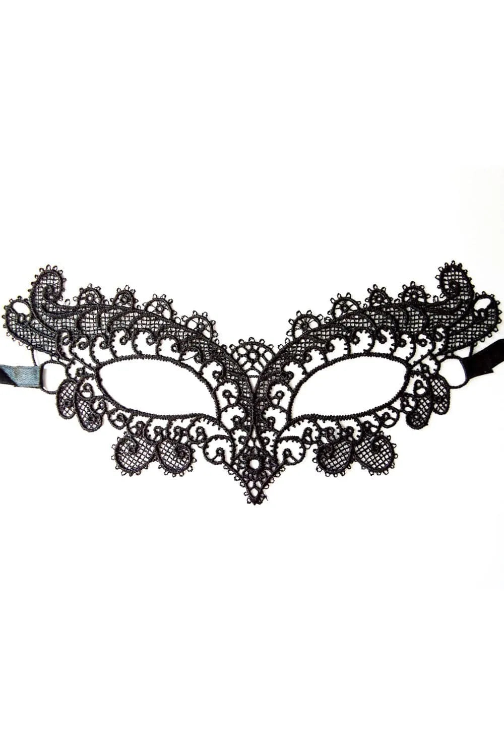 Loup De Soirée En Dentelle Brodée Noire