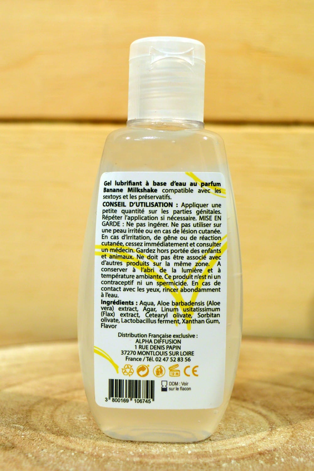 Lubrifiant à base d'eau 100% naturel Banane Milkshake 90 ml - SEZ083