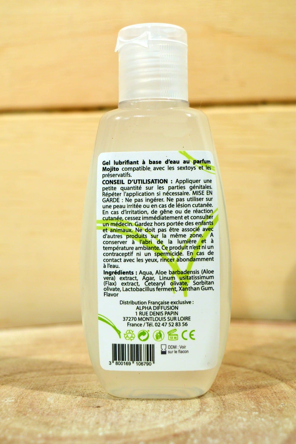 Lubrifiant à base d'eau 100% naturel Mojito 90 ml - SEZ084