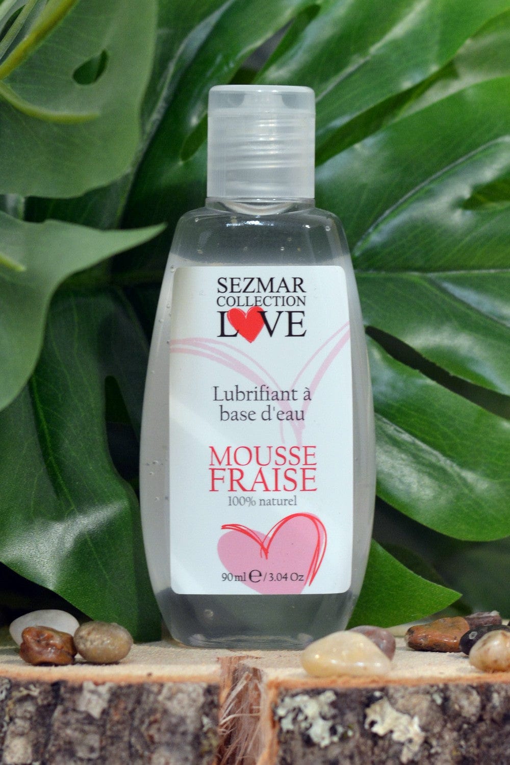 Lubrifiant à base d'eau 100% naturel Mousse fraise 90 ml - SEZ082