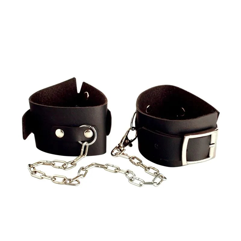 Manchettes Bondage Débutant En Cuir Réglable