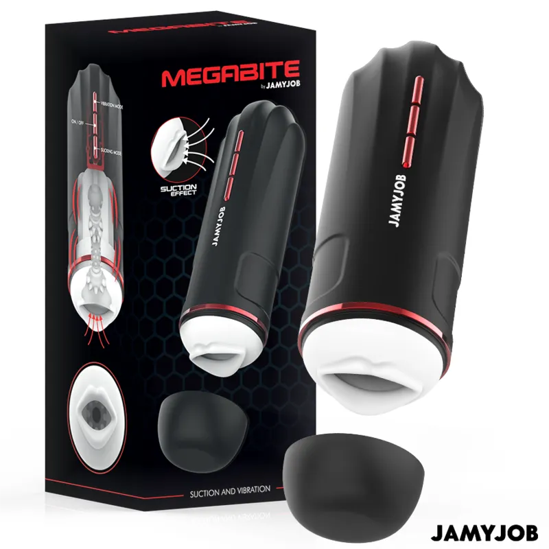 Masturbateur Automatique Silicone Noir Et Rouge