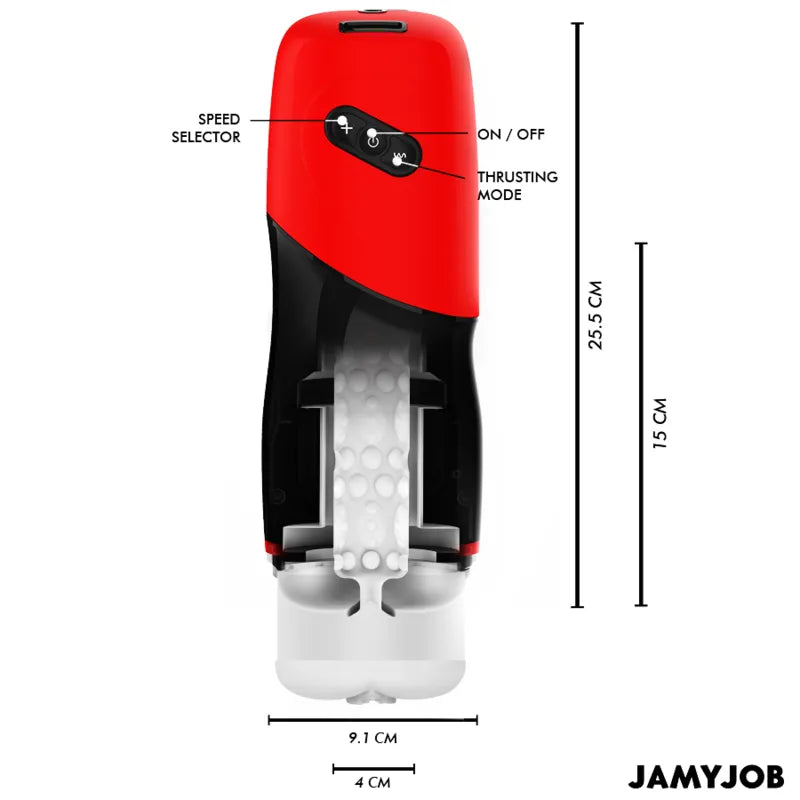 Masturbateur Automatique Silicone Noir Rouge Pour Homme