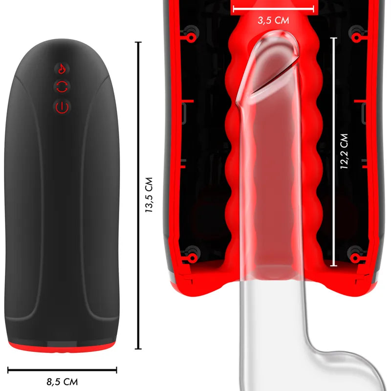Masturbateur Masculin Silicone Noir Chauffant Premium