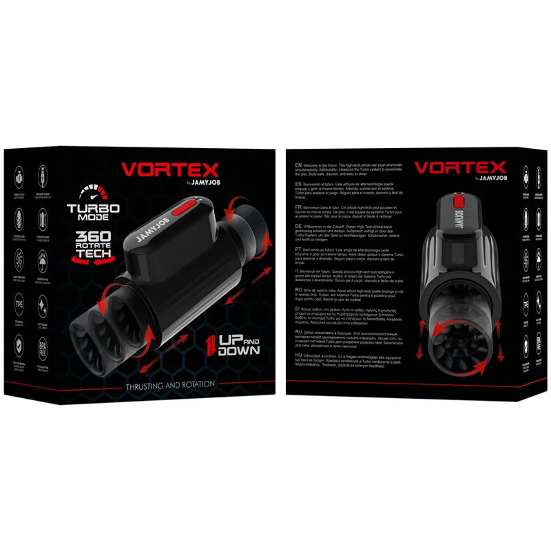 Masturbateur Masculin Silicone Noir Étanche Vortex