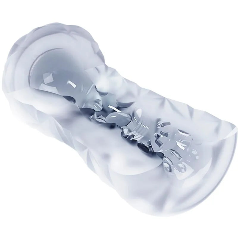Masturbateur Transparent Spirale Rotative Réutilisable