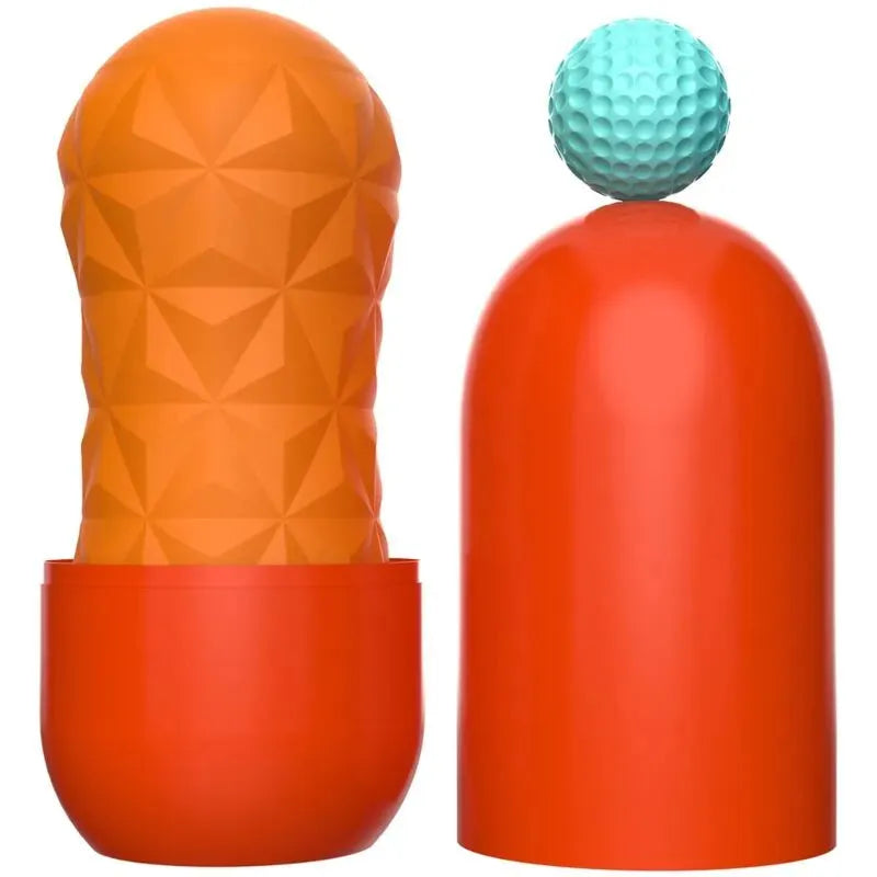 Masturbateur transparent à spirale rotative avec boule intégrée, texture interne excitante, design innovant.