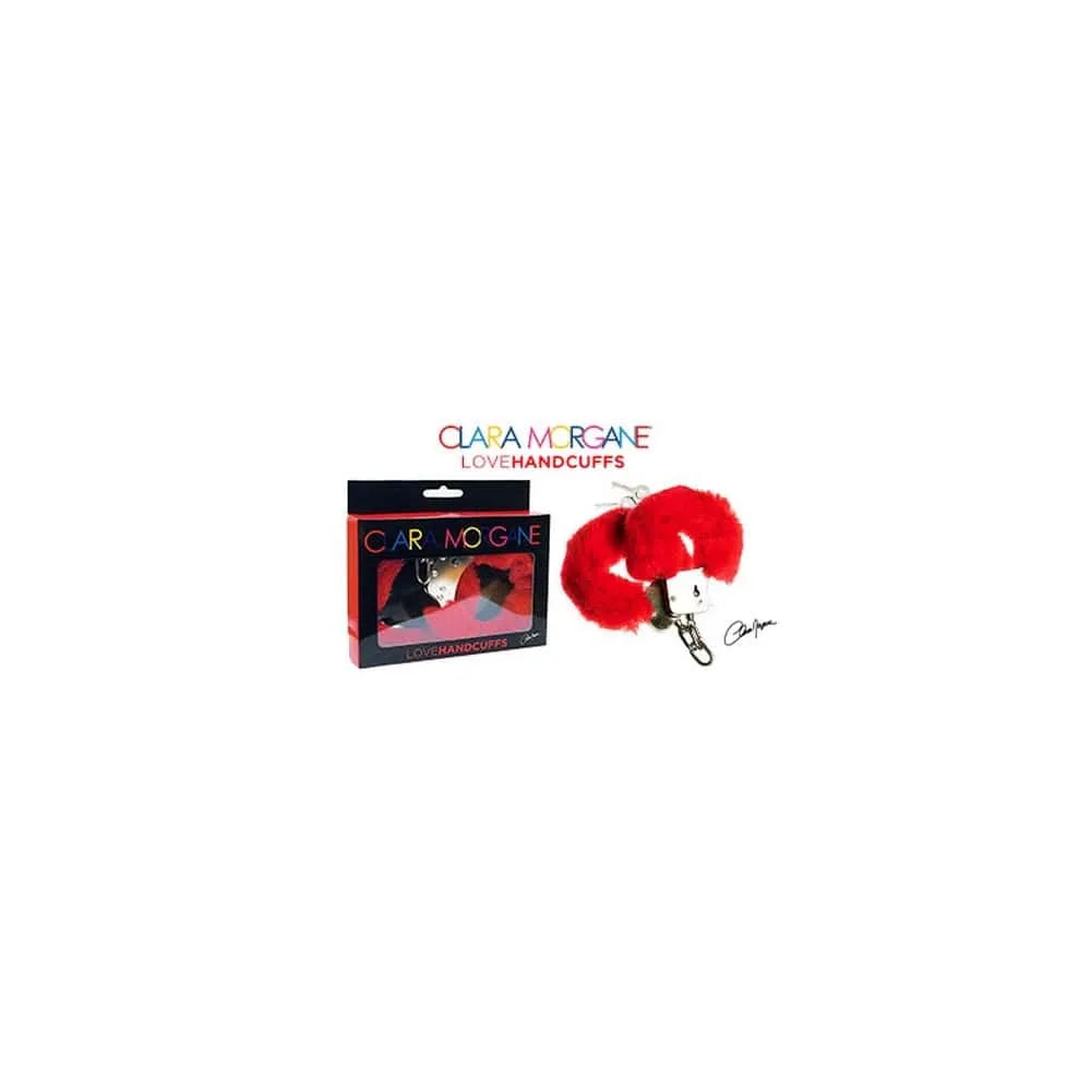 Menottes Métalliques Avec Fourrure Rouge Synthétique Et Clé De Secours