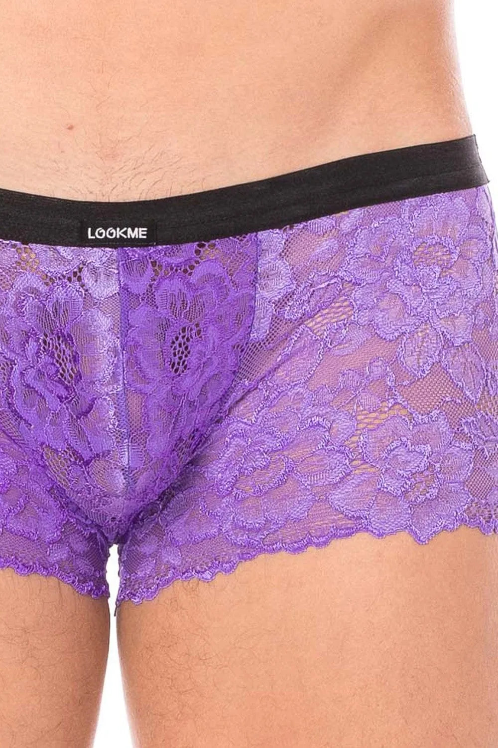 Mini Pant Dentelle Florale Violet Homme