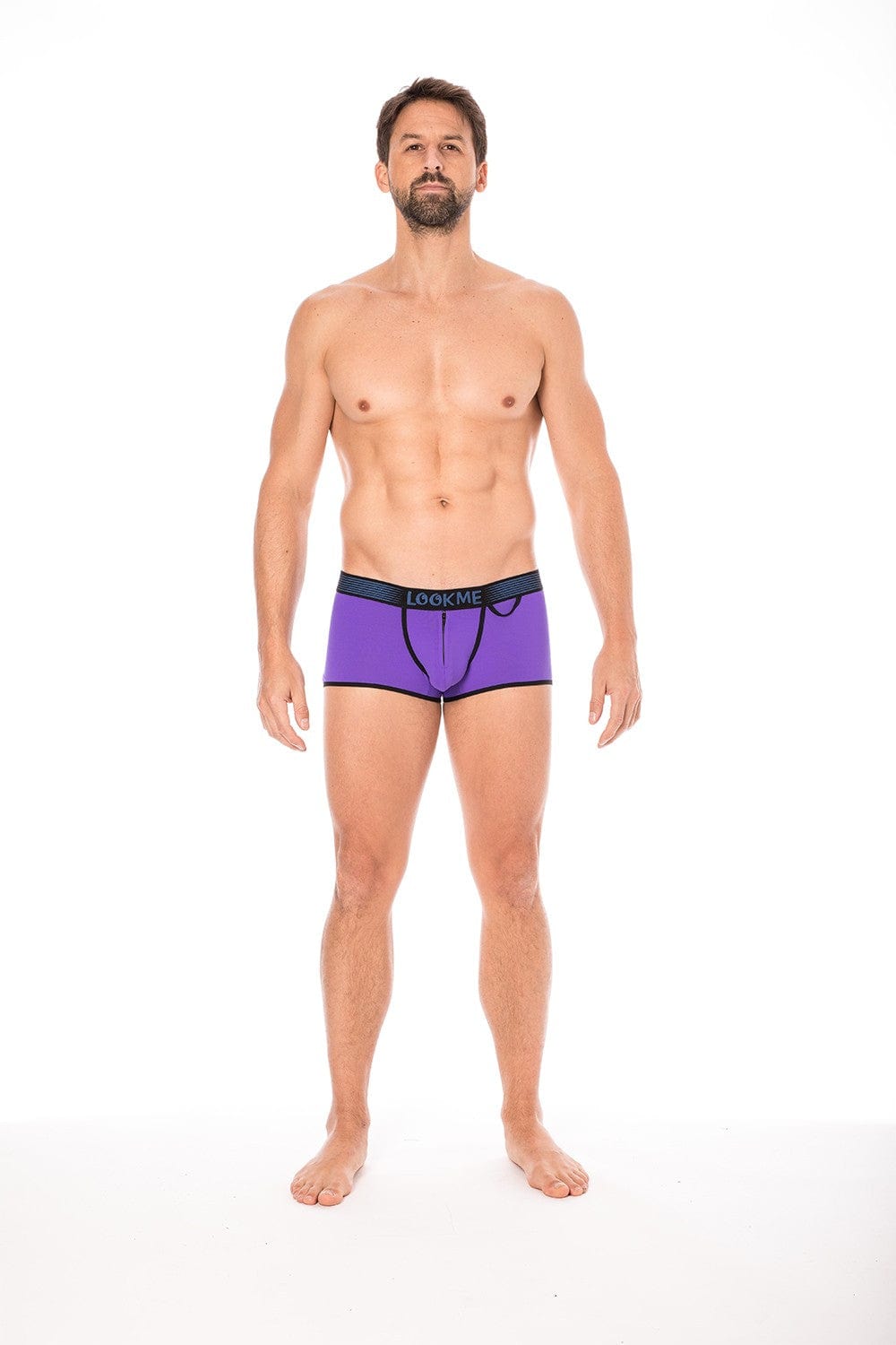 Mini-Pant Violet échancré avec zip - LM2003-68PUR