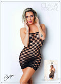 Mini Robe Noire Motif Damier Clara Morgane