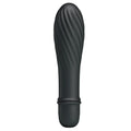 Mini Vibromasseur Silicone Noir Waterproof Puissant 10 Fonctions