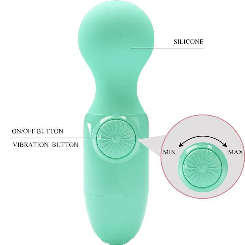 Mini Vibromasseur Vert Silicone Étanche