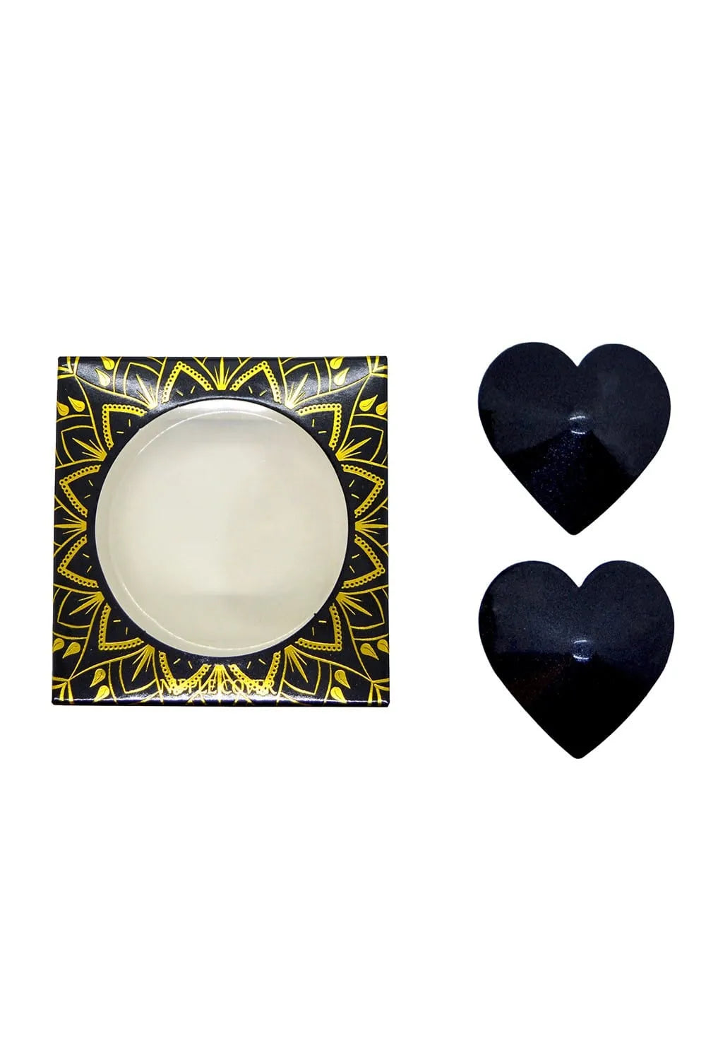 Nipple Cover Métal Noir Coeur Réutilisable