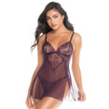 Nuisette Élégante Maille Florale Brodée
