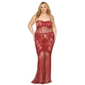 Nuisette Longue Grande Taille Résille Florale