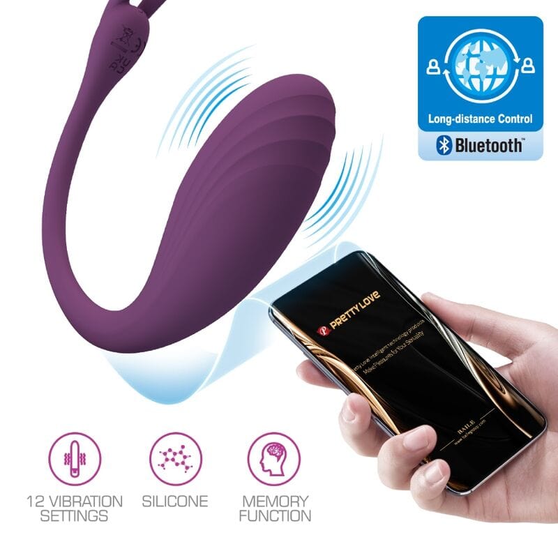 Œuf Vibrant Silicone Violet Contrôlé Par Application