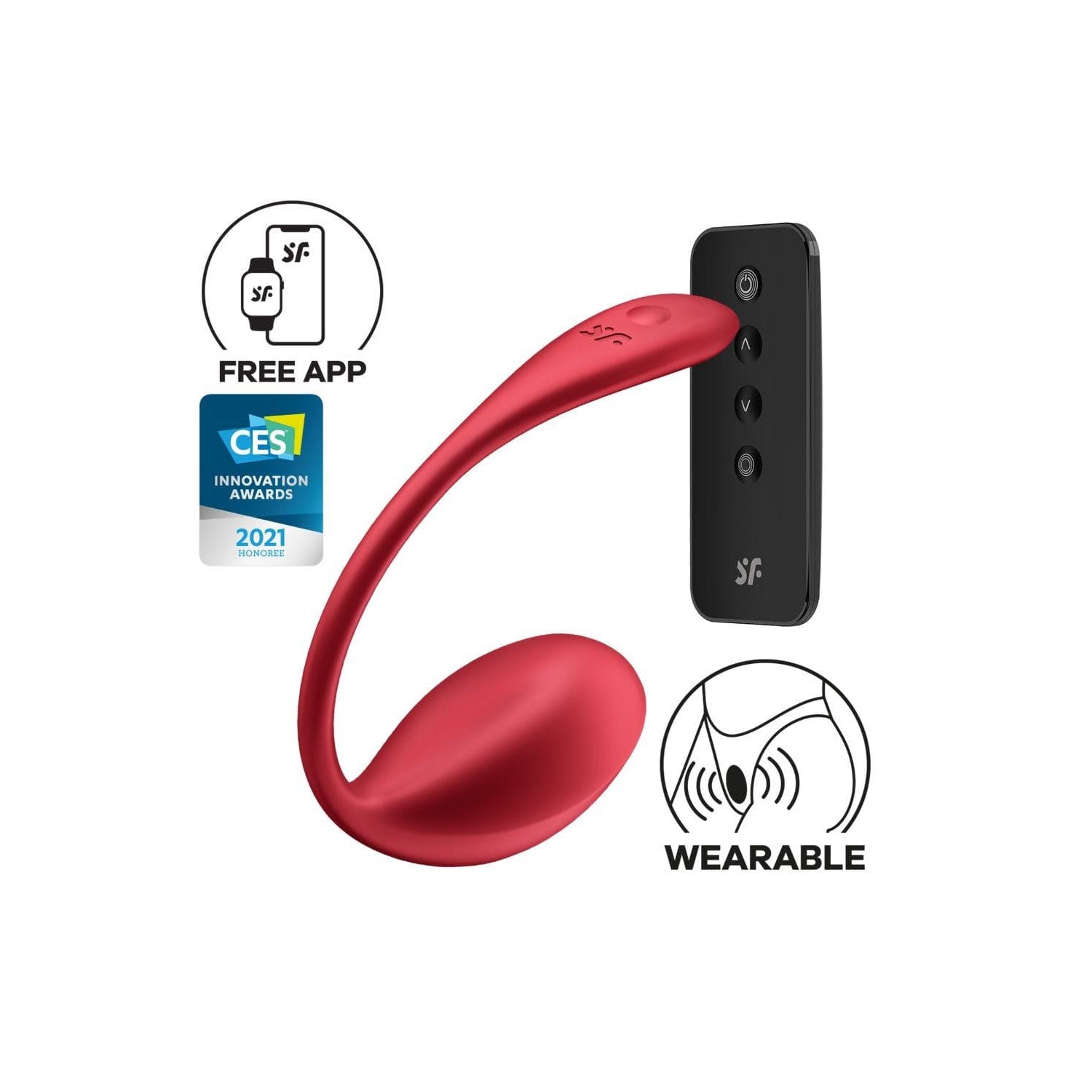 Oeuf vibrant télécommandé rouge Shiny Petal Satisfyer - CC597863