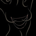 Parure Bijoux Corps Pinces Tétons Rose Doré Chaînettes Élégant Audacieux Acier Inoxydable Ajustable Confortable Sensuel Glamour Durable Hypoallergénique