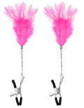 Pince À Seins Bdsm À Pression Réglable Avec Plumes Roses