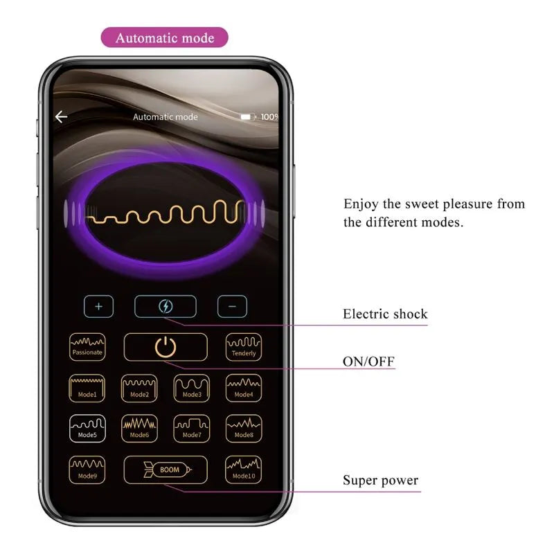 Plug Anal E-Stim Noir Rechargeable Avec Contrôle Mobile