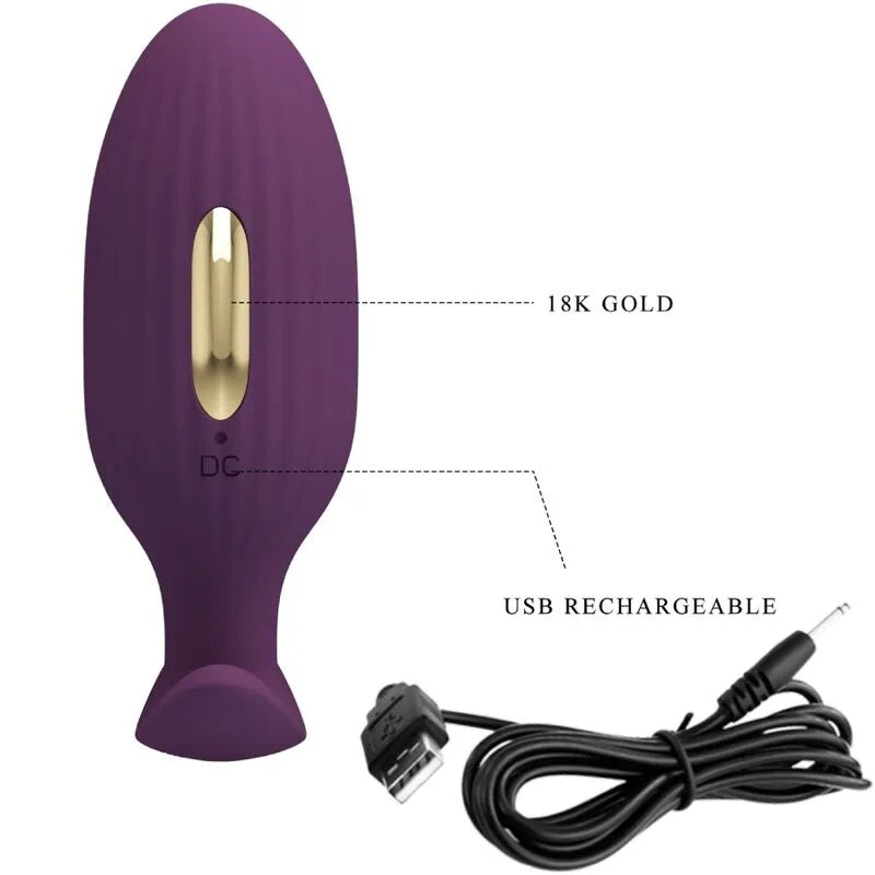 Plug Anal Électrique Violet Télécommande Sans Fil