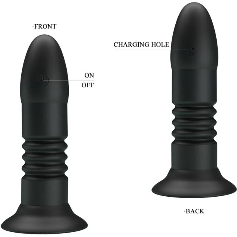 Plug Anal Silicone Noir Télécommande Vibrations