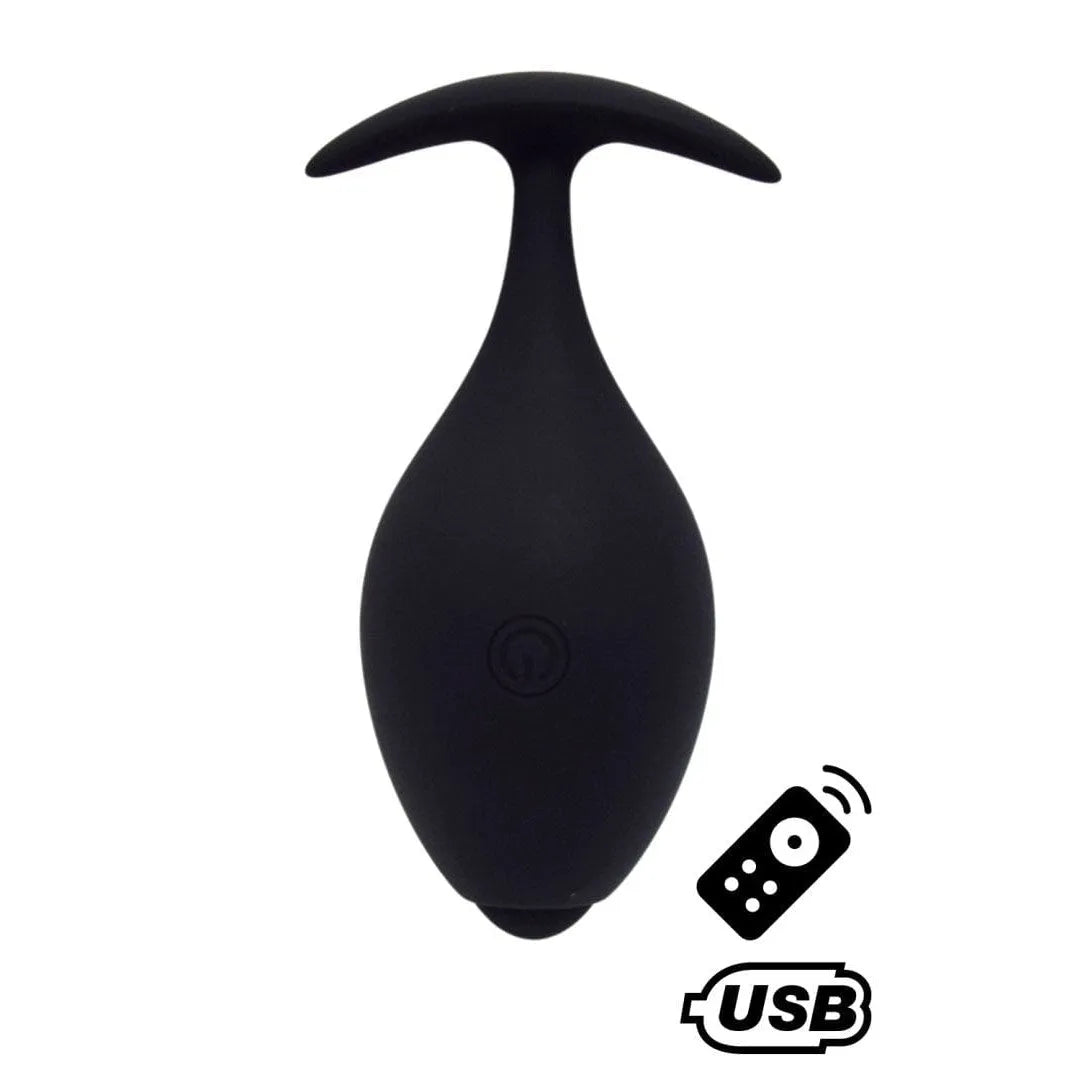 Plug Anal Vibrant Noir Avec Télécommande En Silicone Doux