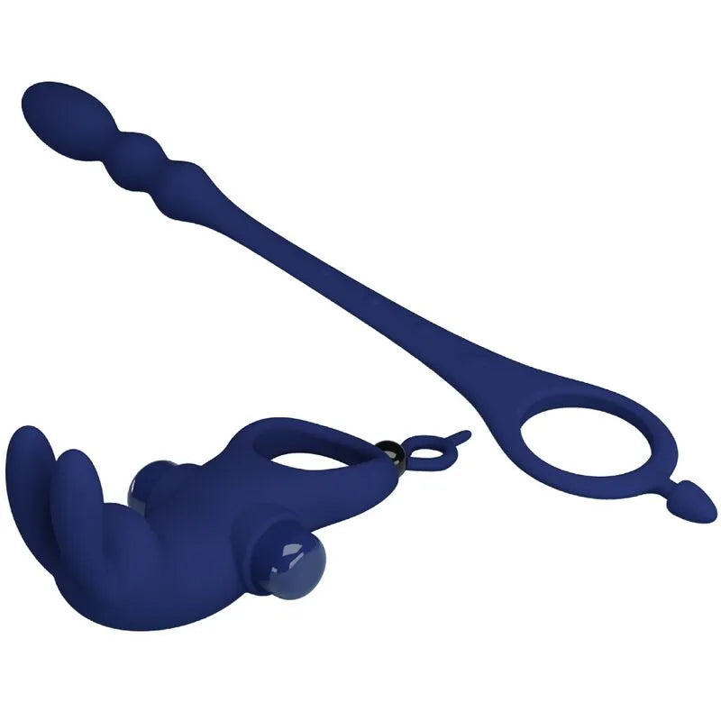 Plug Cock Ring Silicone Bleu Étanche