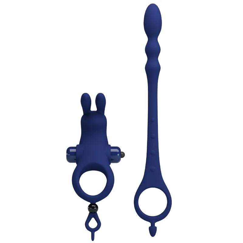 Plug Cock Ring Silicone Bleu Étanche