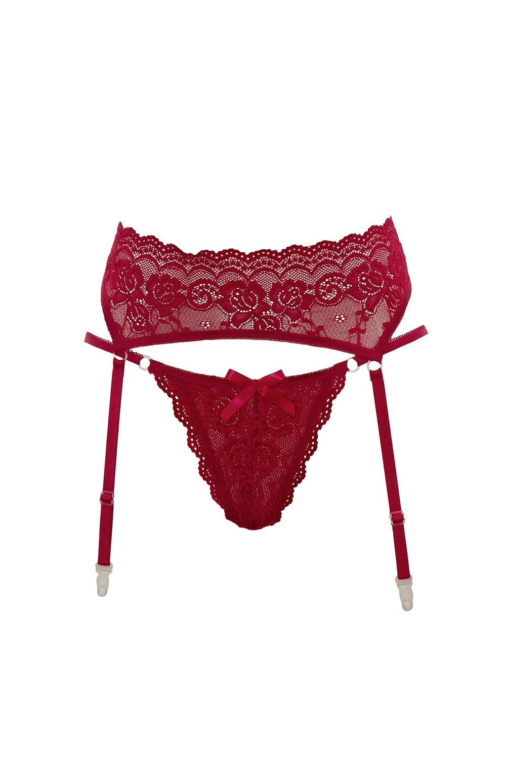 Porte Jarretelles Rouge Dentelle