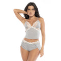Pyjama 2 Pièces En Coton Gris Avec Bretelles Réglables