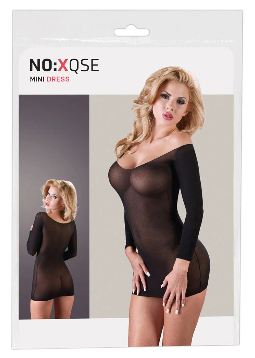 Robe Moulante Résille Noire Transparente