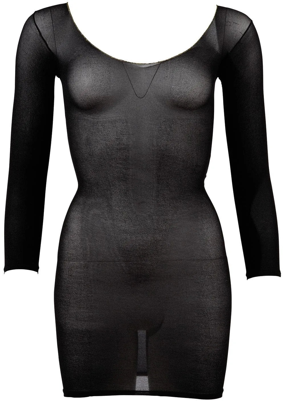 Robe Moulante Résille Noire Transparente